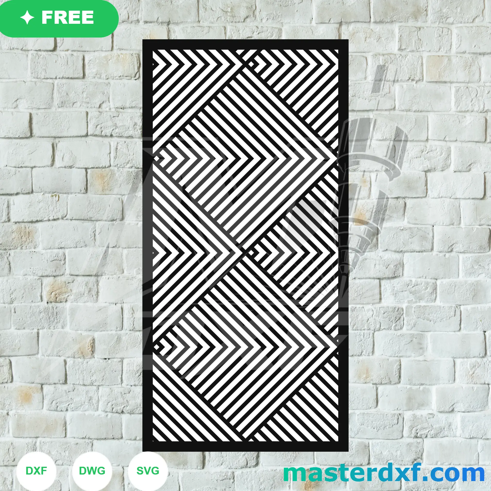 Dynamic Multi-Directional Chevron Line Art Screen DXF File